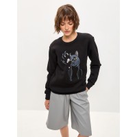 СВИТШОТ ЧЕРНЫЙ КОТ